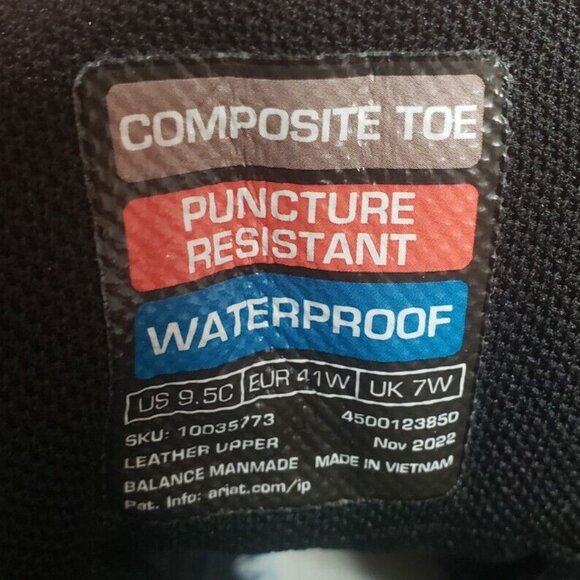 NWT Ariat Womens Riveter 9.5 C Wide CSA H2O Composite Toe Work Boots 10035773 - Picture 10 of 14